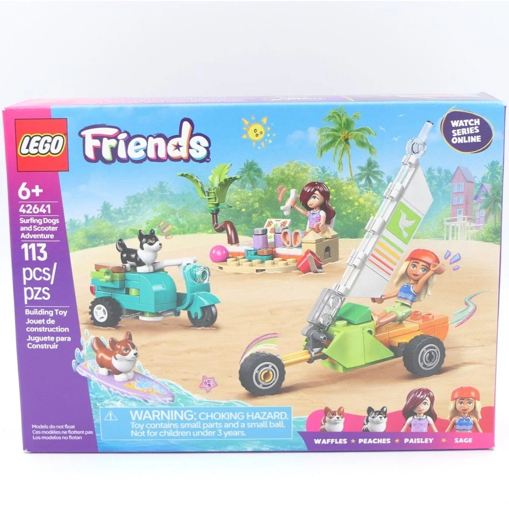 LEGO Friends Surfing Dogs and Scooter Adventure 42641 Building Toy Set Ages 6+